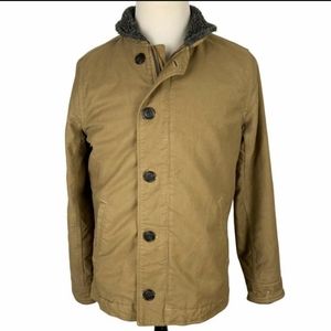 lucky brand us navy deck jacket n-1 small beige tan